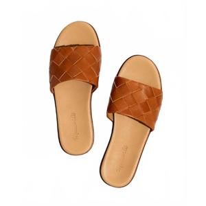 New Madewell Brown Woven Slide Sandals